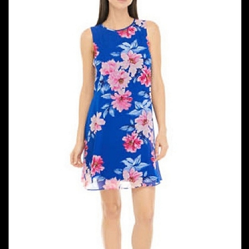JH Floral Shift Dress Pullover Style Sz 12